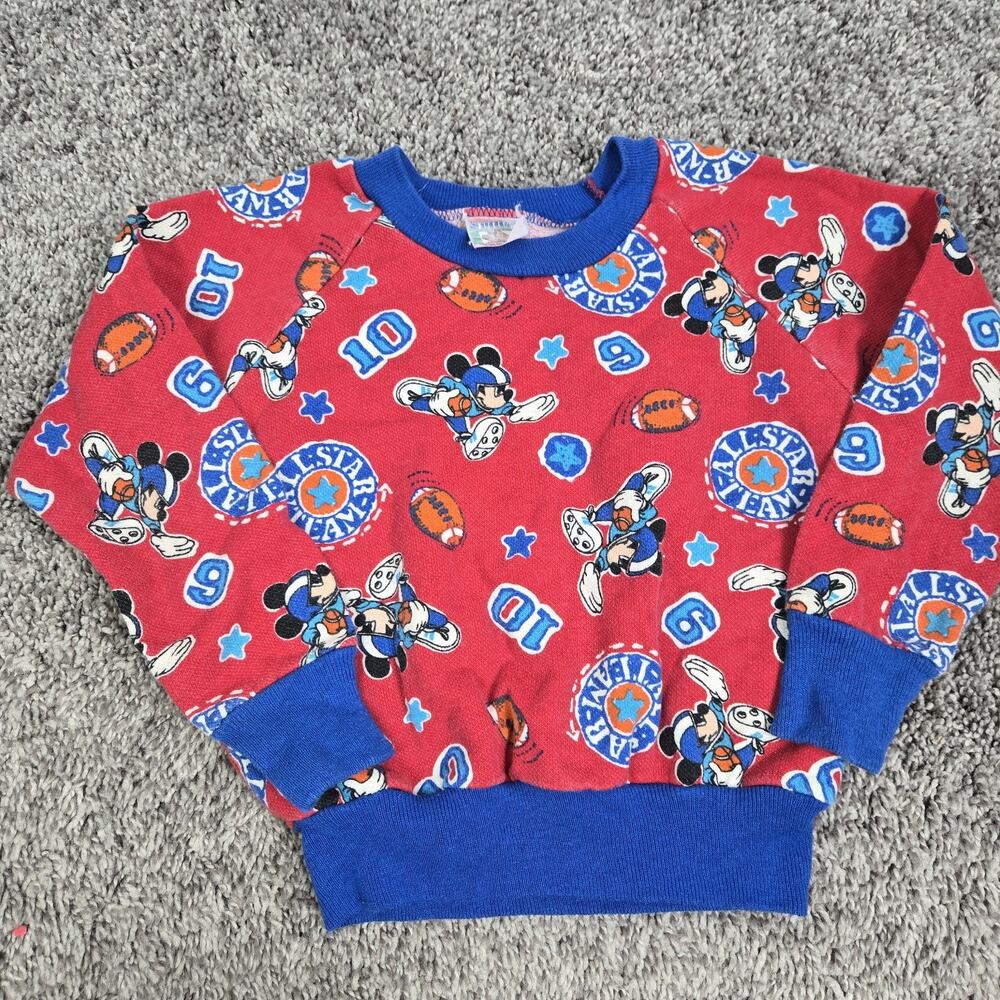 Vintage Mickey’s Stuff For Kids Graphic Pajamas Top Shirt Red Blue. No Size Tag